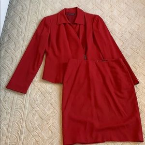 Great condition red Tahari skirt suit